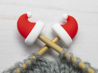 Santa Hat Stitch Stoppers at Knot Just Yarn