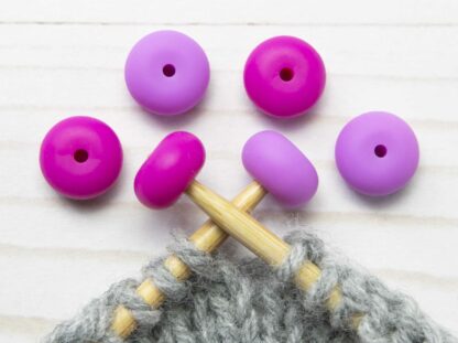 Purple Oval Stitch Stoppers at Knot Just Yarn