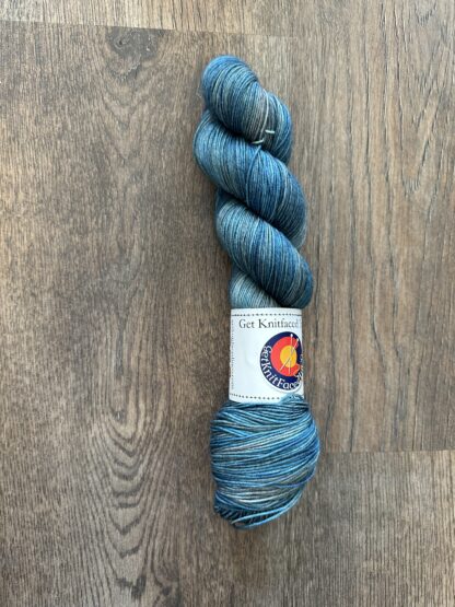 That's Why They Call It The Blues" Hand dyed yarn by Get Knitfaced in CO