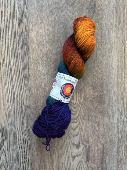 "Colorado Sunset" Hand dyed yarn by Get Knitfaced in CO
